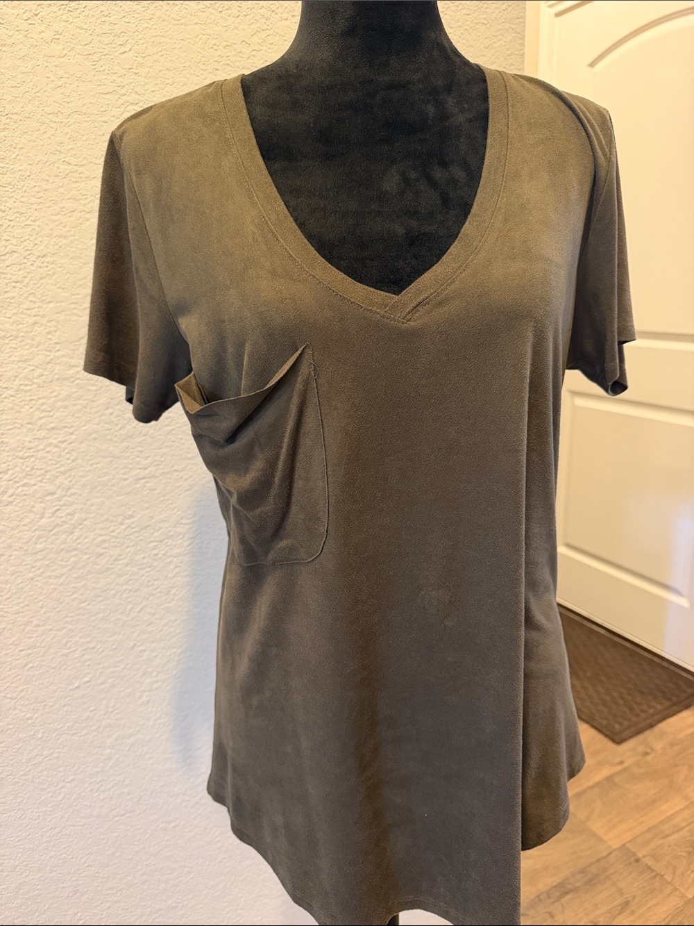Z Supply “Washable Vegan Suede” V Neck Tee